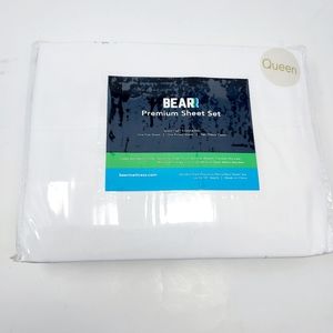 NEW Bear Premium White Sheet Set - Queen